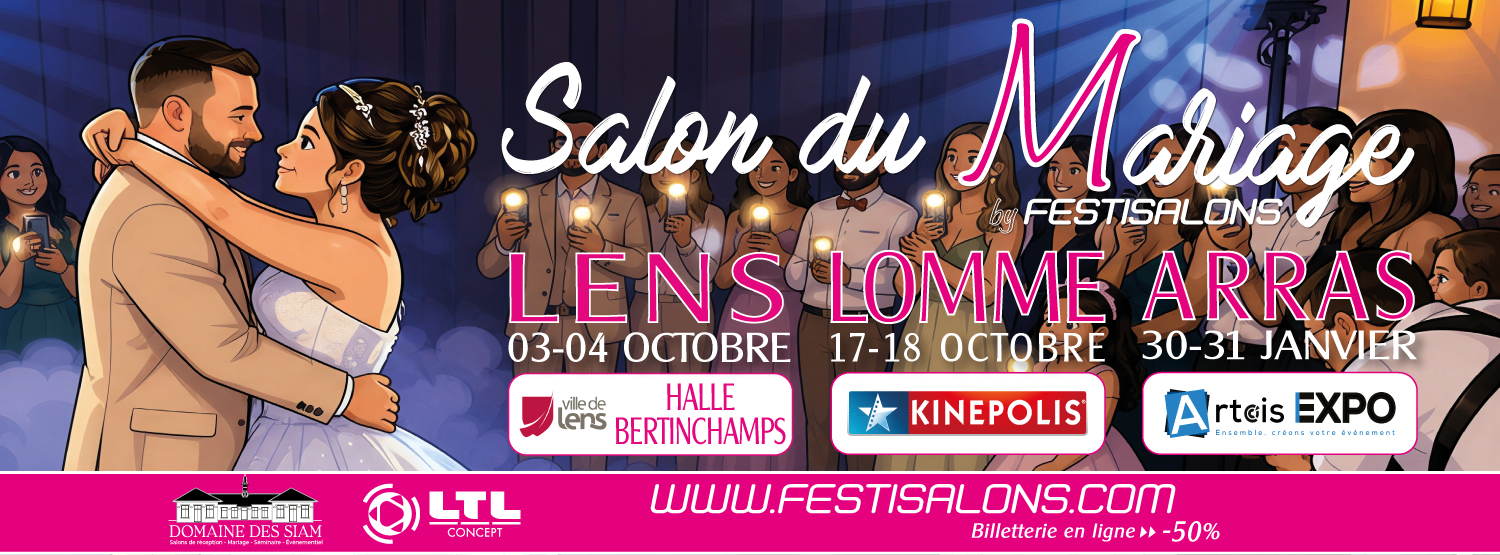 COUVERTURE-FESTISALONS-SALON-DU-MARIAGE-LILLE-LENS-ARRAS-2026-2027 Salons du Mariage by Festisalons - Lens - Lille - Arras